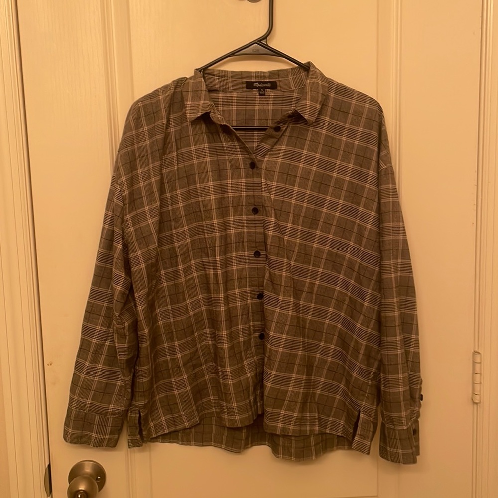 Madewell Boxy Oversized Plaid Flannel Shirt